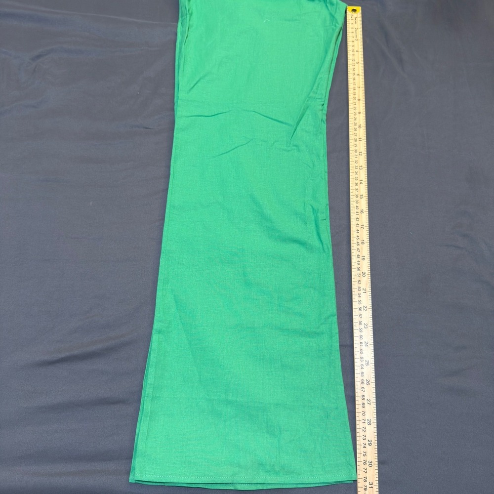 Commense Oversized Linen Tied Two Piece Pants Set in Green Size Small - Picture 8 of 8